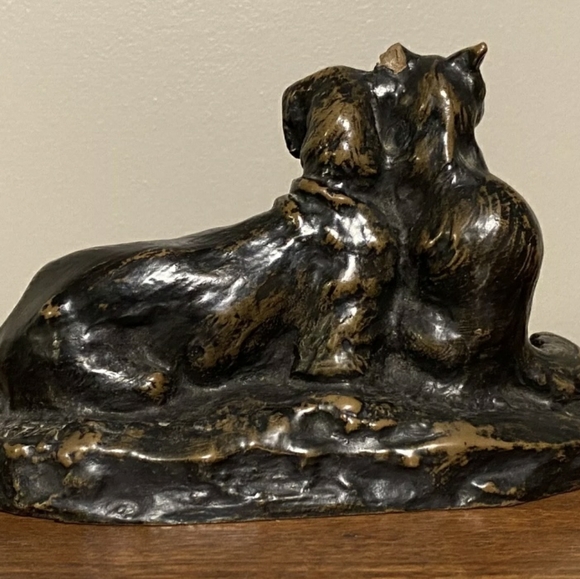Thomas Cartier Vintage Bronze Cat & Dog Sculpture - Picture 3 of 10